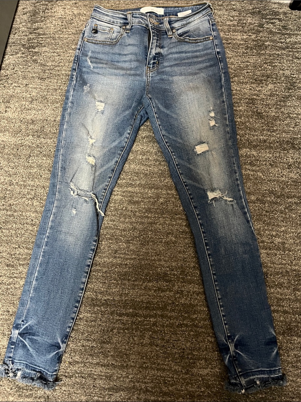 KanCan Blue Distressed Skinny Jeans for Women